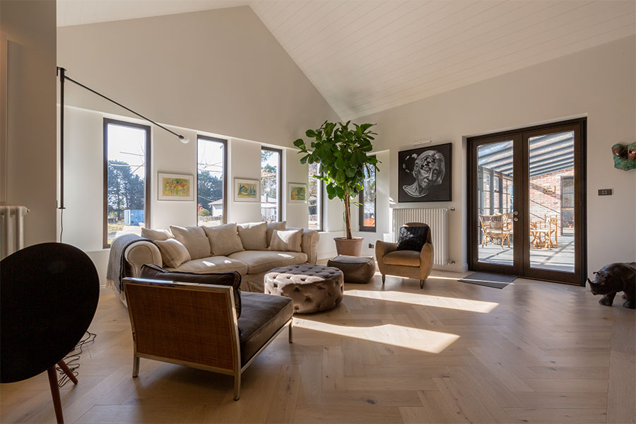 French doors and various windows